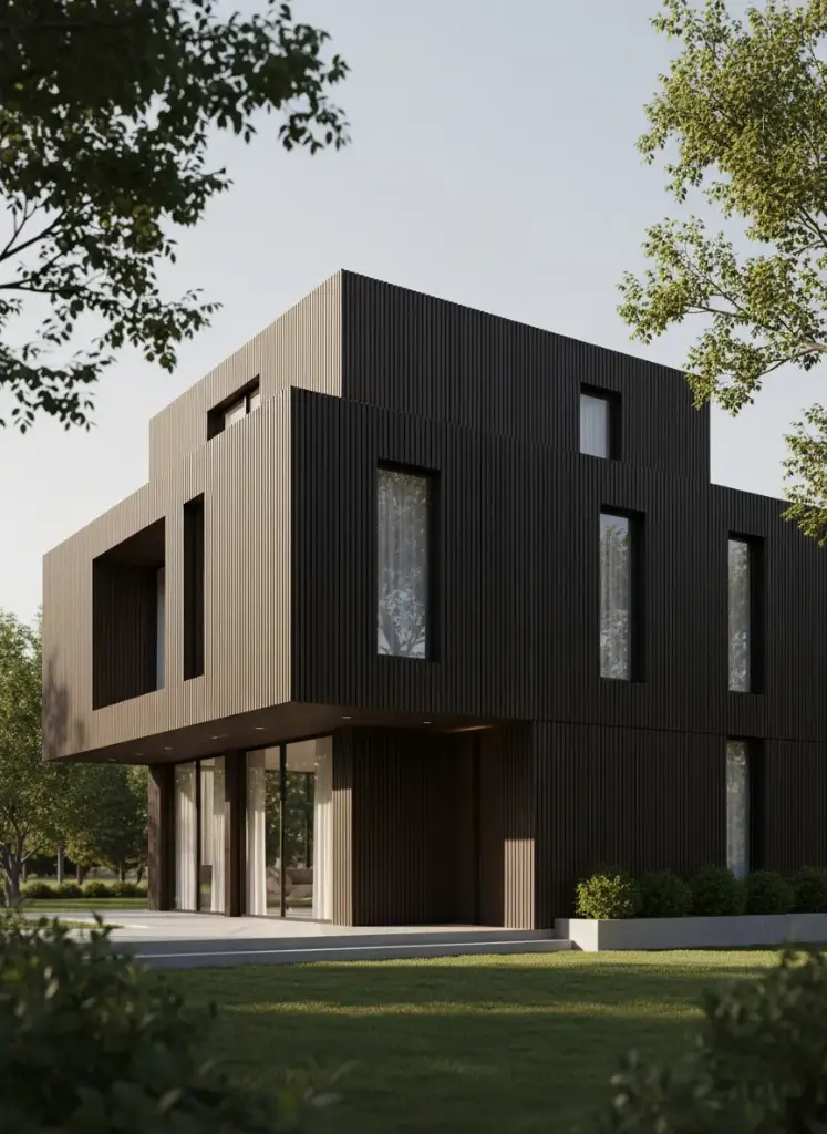 Revestimiento De Pared Wpc Exterior Co-extrusion Nogal